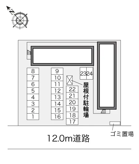 ★手数料０円★札幌市清田区清田五条１丁目　月極駐車場（LP）